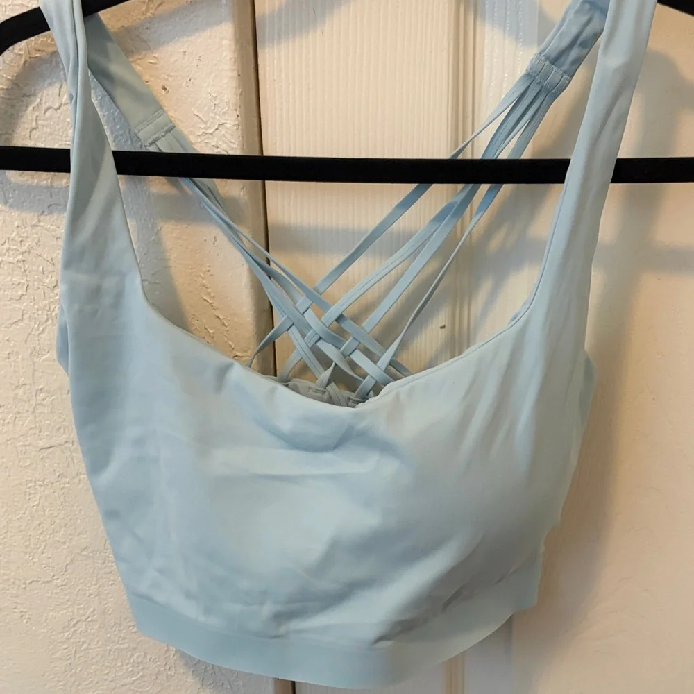 lululemon athletica Light Blue Scoop Neck Sports Bra
